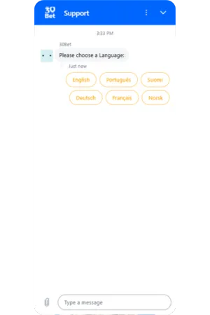30Bet live chat support