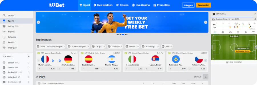30Bet Sportweddenschappen